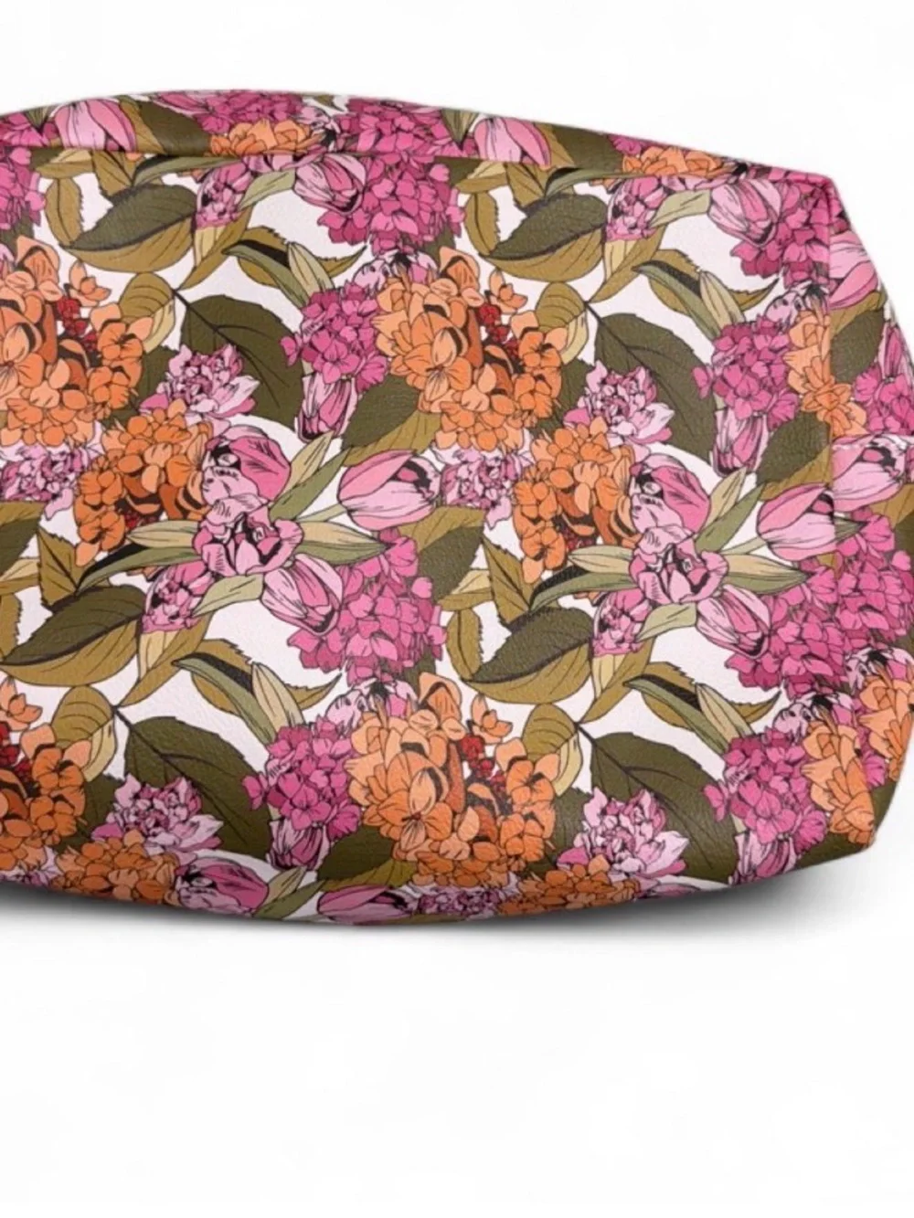 Steve Madden Floral Cosmetic Pouch - Pink, Orange & Green
